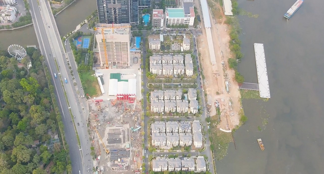 Tiến độ dự án Grand Marina Saigon đầu tháng 5 2021 nhìn từ trên cao